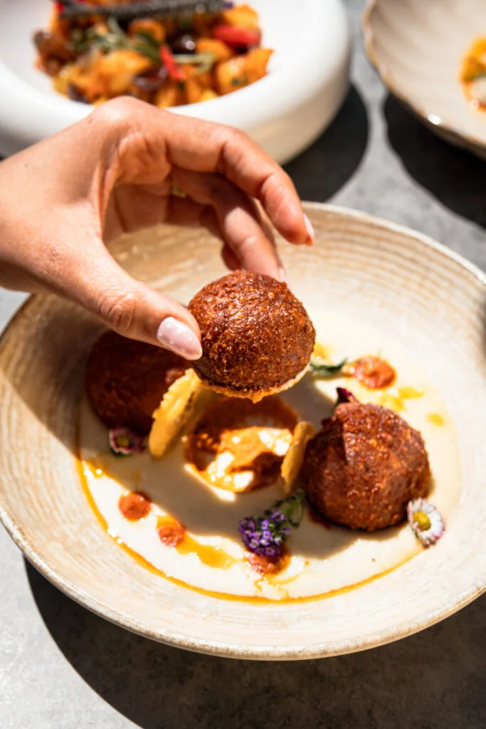 Beef arancini served at Utopia Rooftop Restaurant